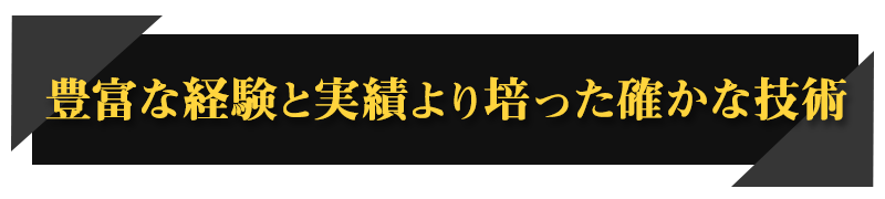 豊富な経験と実績より培った確かな技術